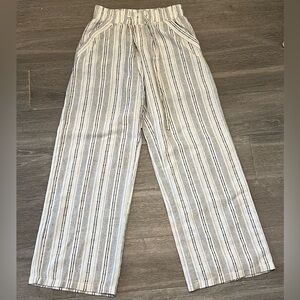 Sienna Sky White and Black Striped Wide Leg Pants
